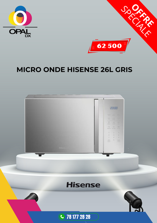 MICRO ONDE HISENSE 26L GRIS