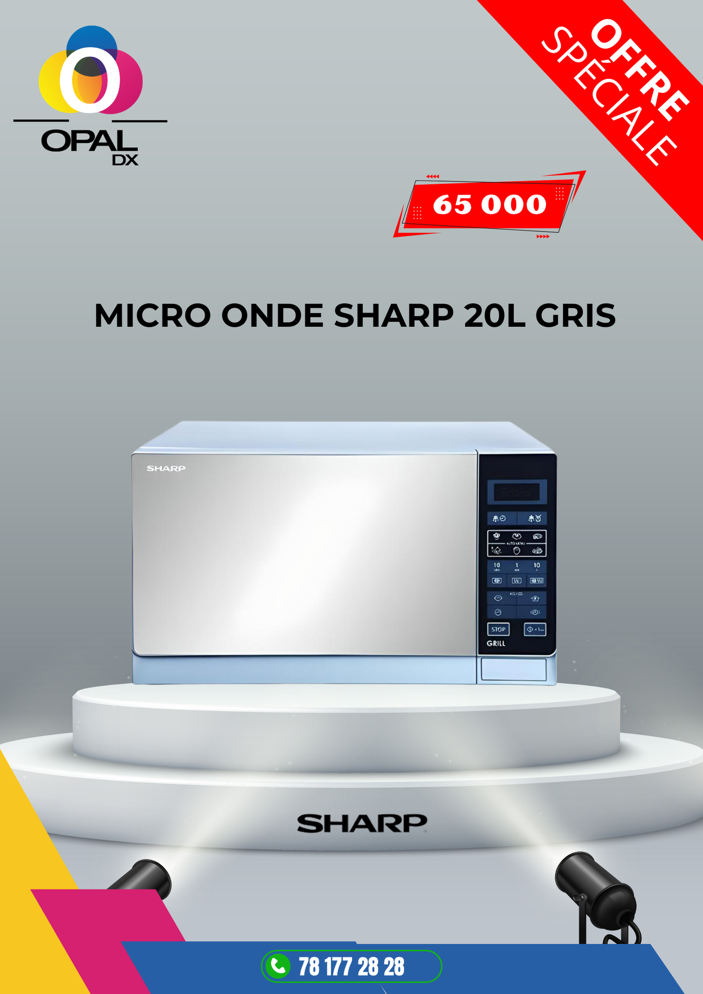 MICRO ONDE SHARP 20L GRIS