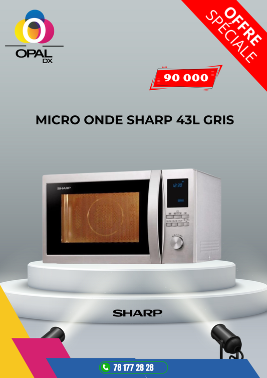MICRO ONDE SHARP 43L GRIS
