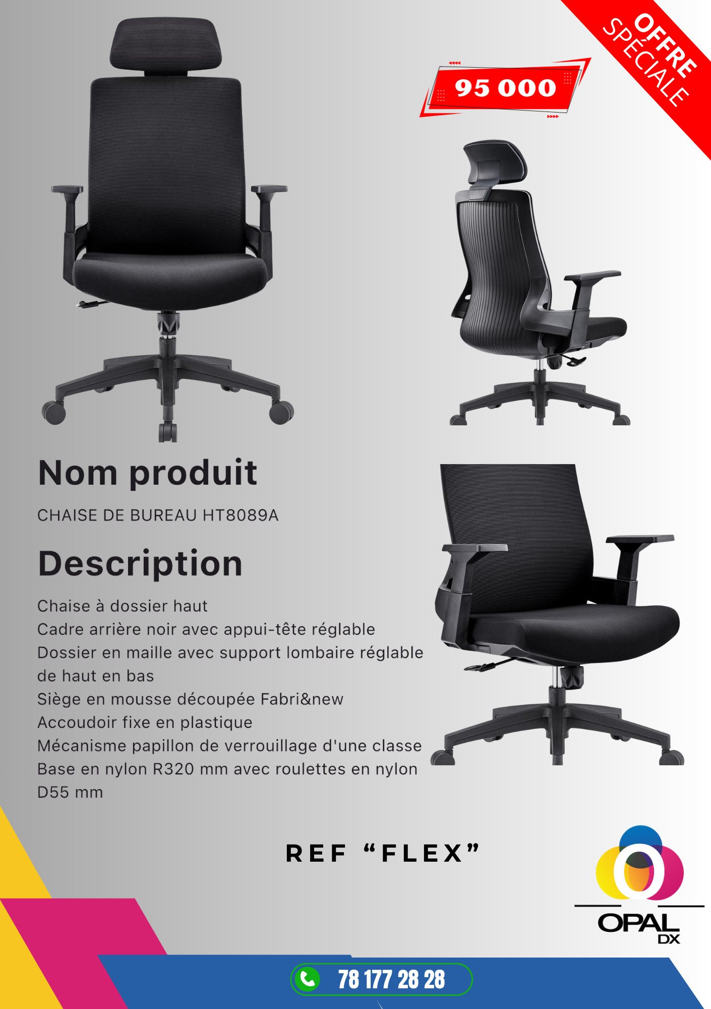 CHAISE DE BUREAU RÉF "FLEX"