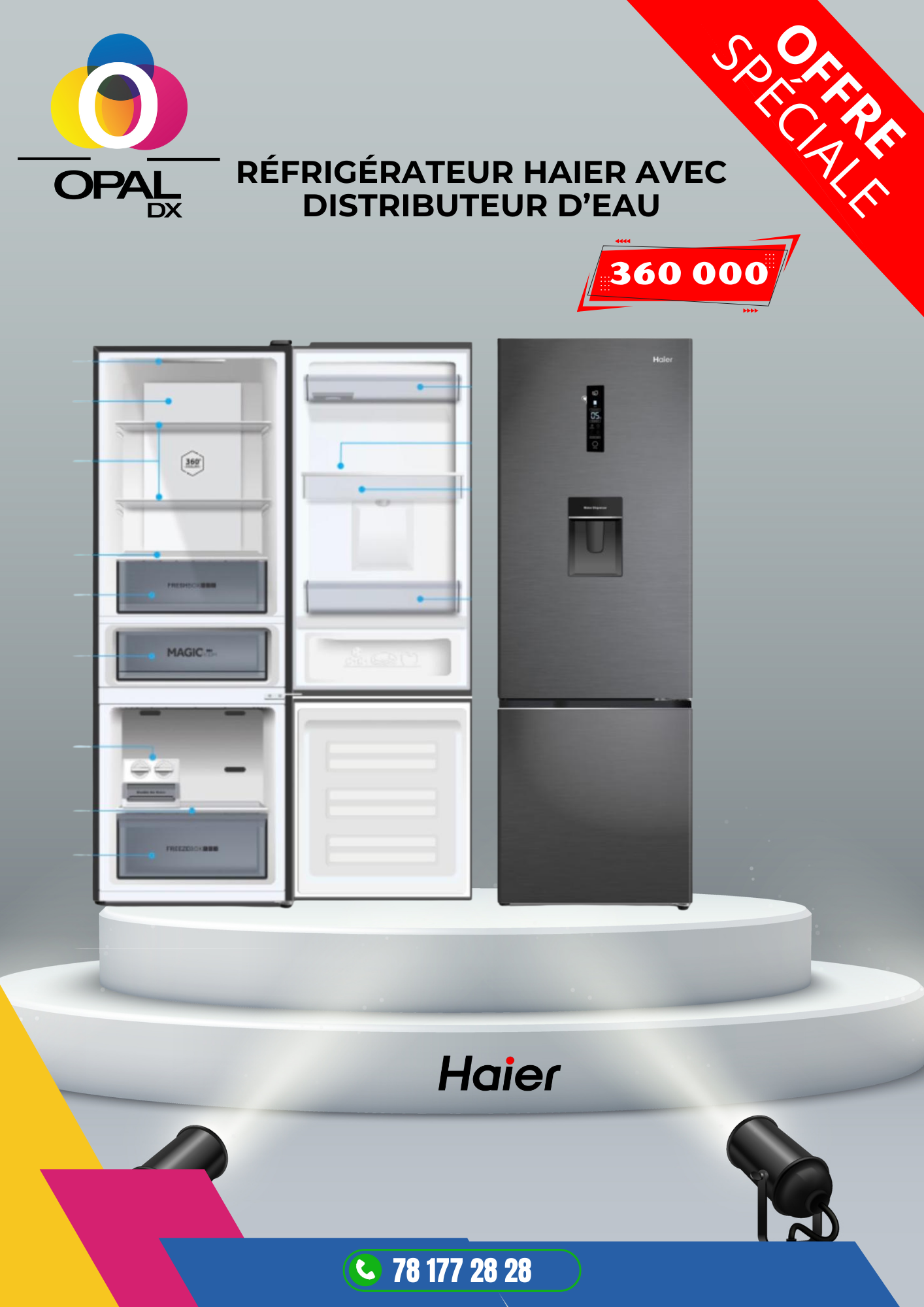 Réfrigérateur HAIER avec Fontaine Combine 320LITRES