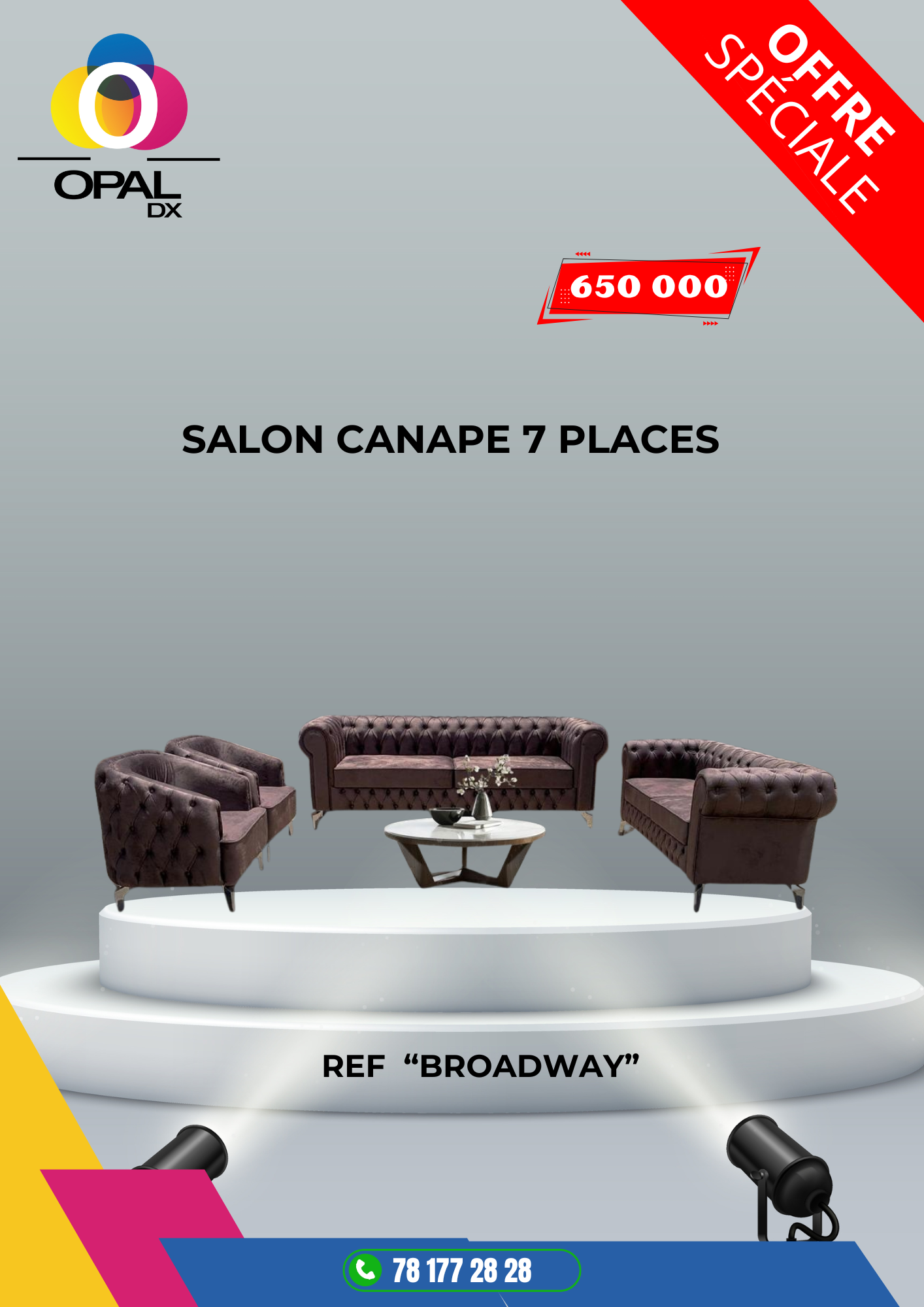SALON CANAPÉ 7 PLACES RÉF "BROADWAY"