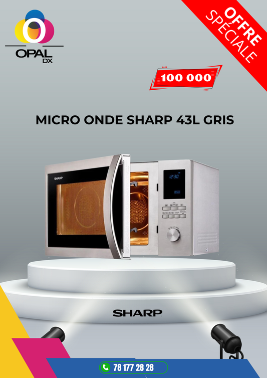 MICRO ONDE SHARP 43L GRIS