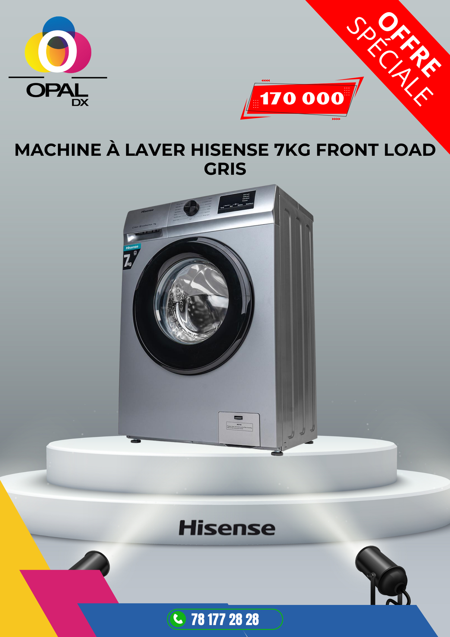 MACHINE À LAVER HISENSE 7KG FRONT LOAD