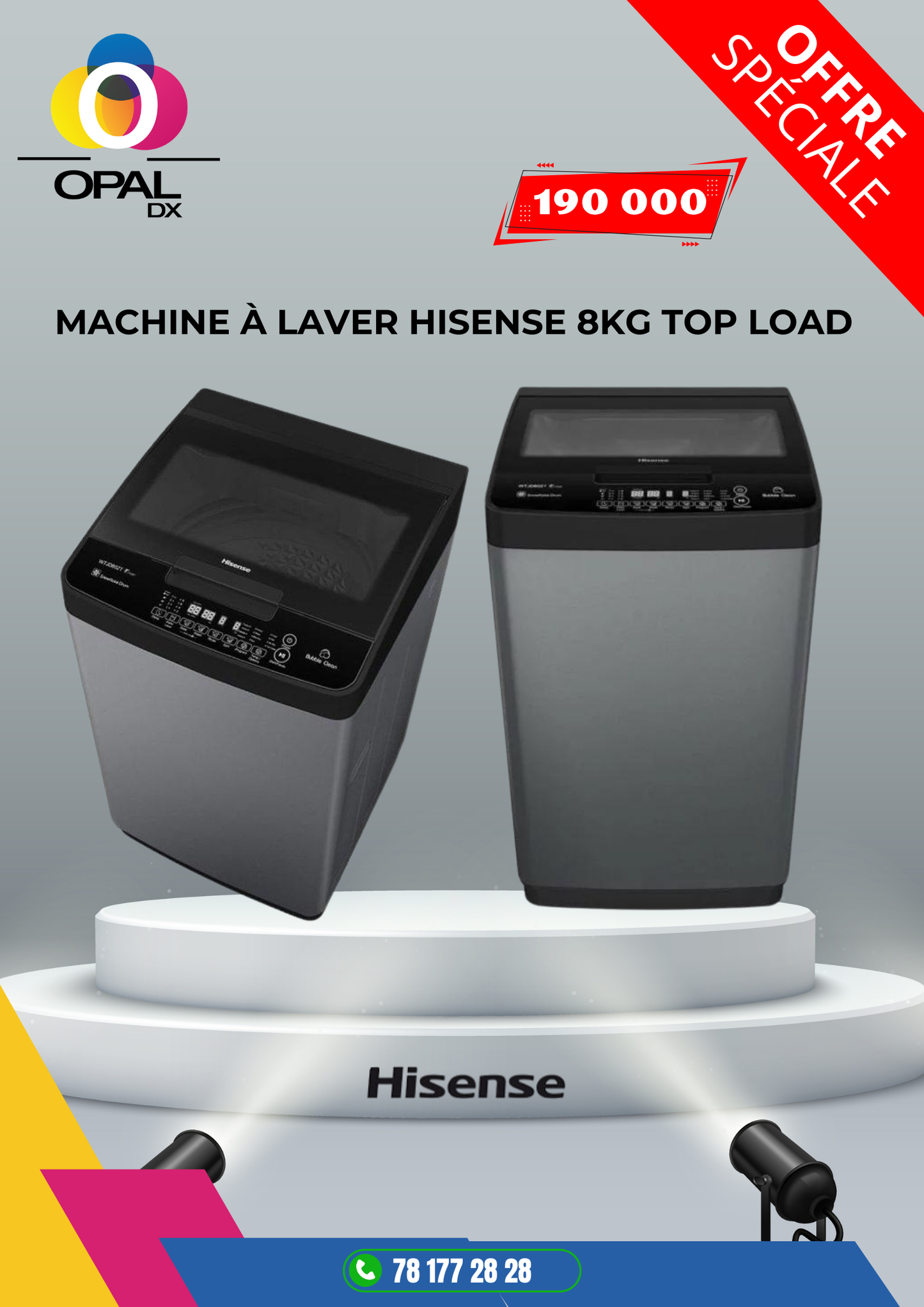 MACHINE À LAVER HISENSE 8KG TOP LOAD