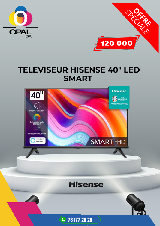 TÉLÉVISEUR HISENSE 40" LED SMART