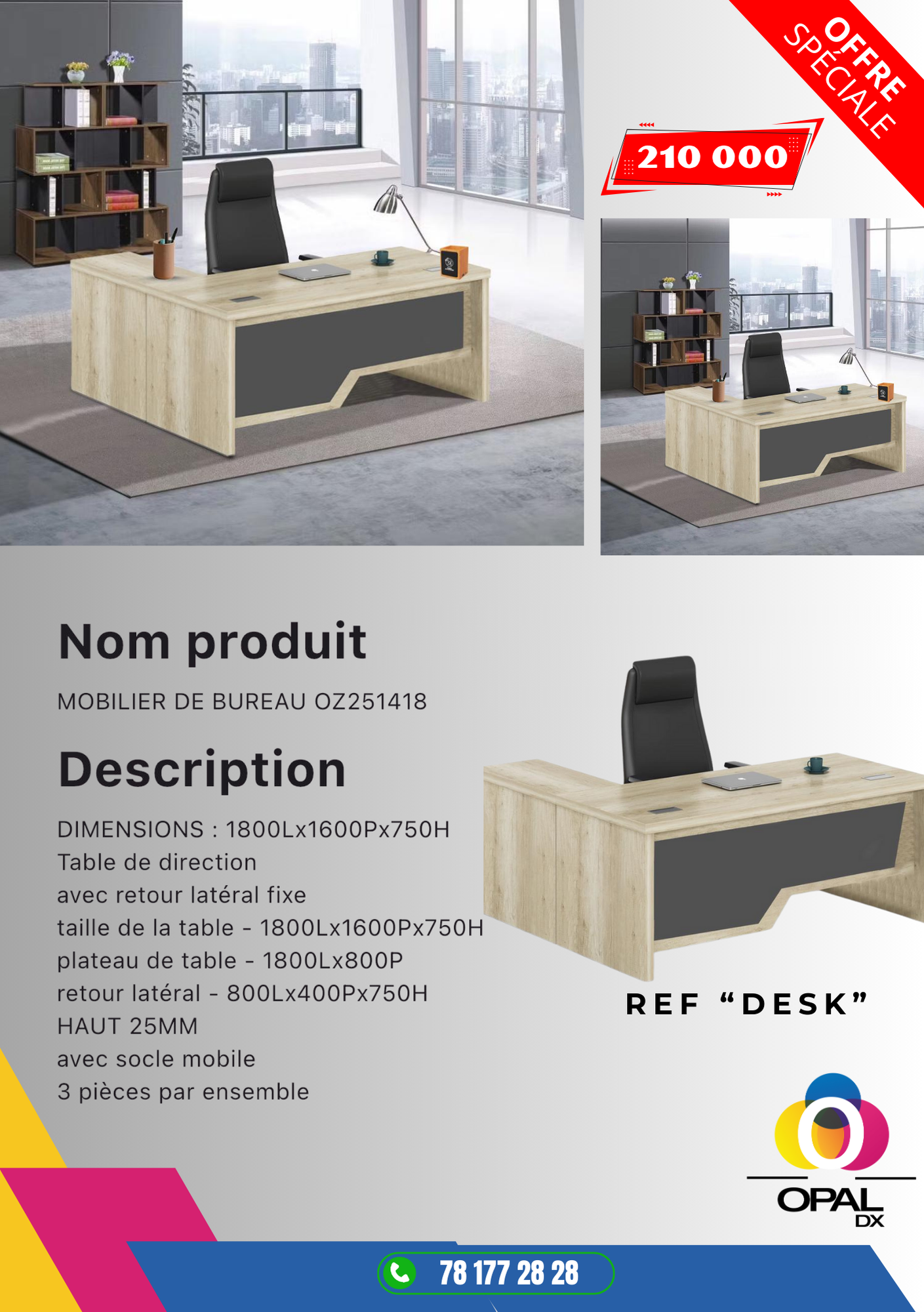 MOBILIER DE BUREAU RÉF "DESK"