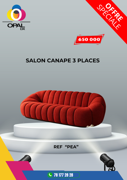 SALON CANAPÉ 3 PLACES RÉF "PEA"