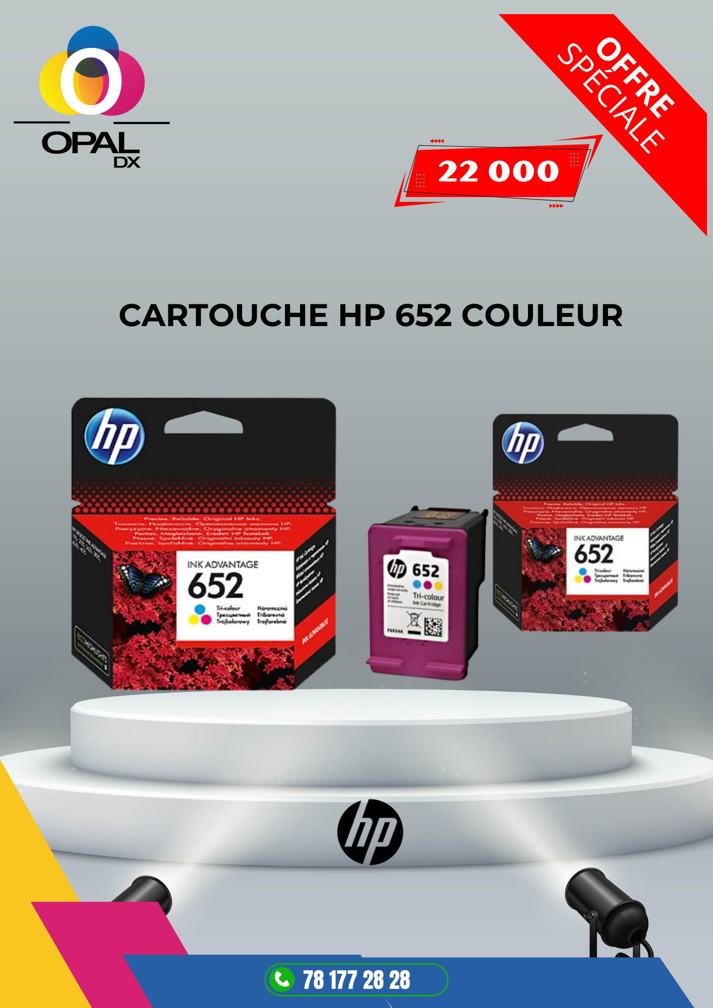 CARTOUCHE HP 652 COULEUR
