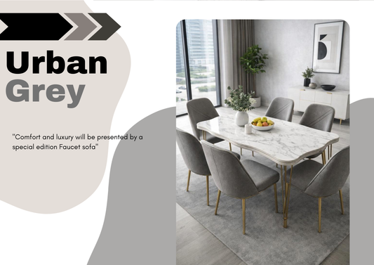 TABLE À MANGER 6PLACES GRIS 80X170-80X130