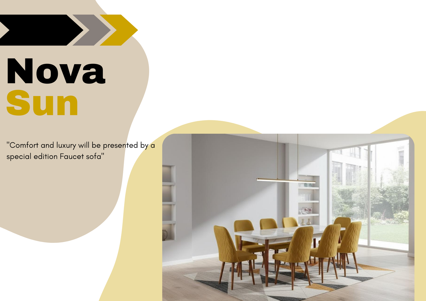 TABLE À MANGER 8PLACES 180X80 BOIS BLANC DORÉE