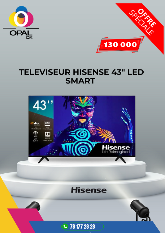 TÉLÉVISEUR HISENSE 43" LED SMART