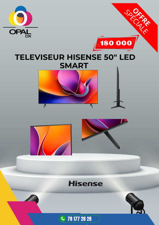TÉLÉVISEUR HISENSE 50" LED SMART