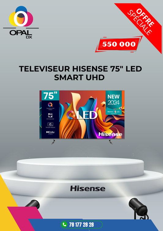 TÉLÉVISEUR HISENSE 75" LED SMART