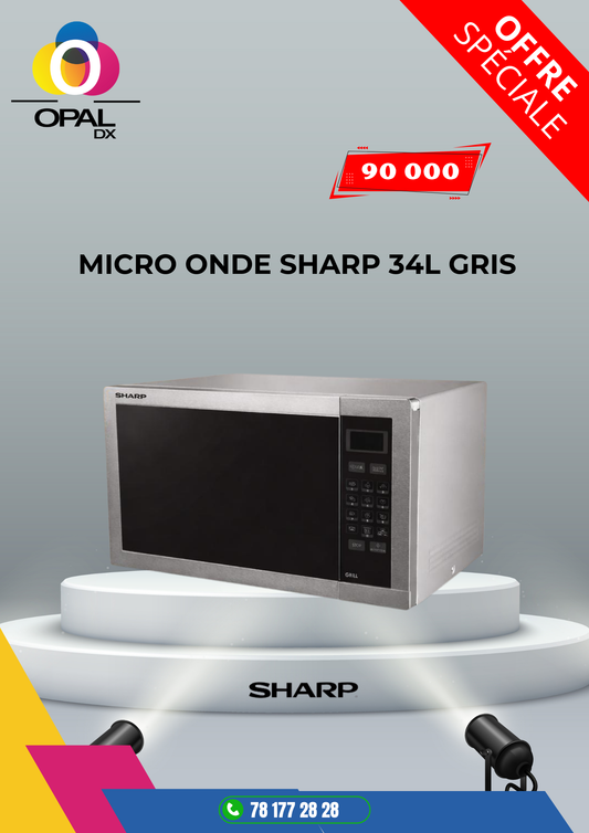 MICRO ONDE SHARP 34L GRIS