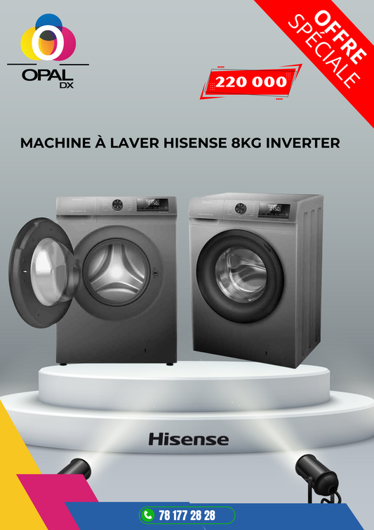 MACHINE À LAVER HISENSE 8KG INVERTER FRONT LOAD GRIS