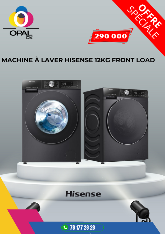 MACHINE À LAVER HISENSE 12KG FRONT LOAD GRIS