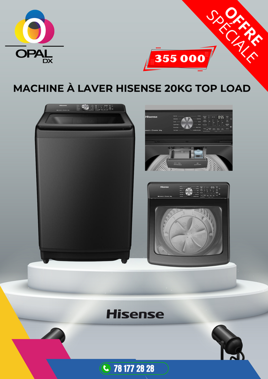 MACHINE À LAVER HISENSE 20KG TOP LOAD INVERTER