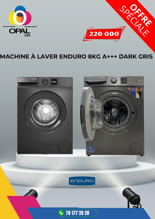 MACHINE À LAVER ENDURO 8KG A+++ DARK GRIS