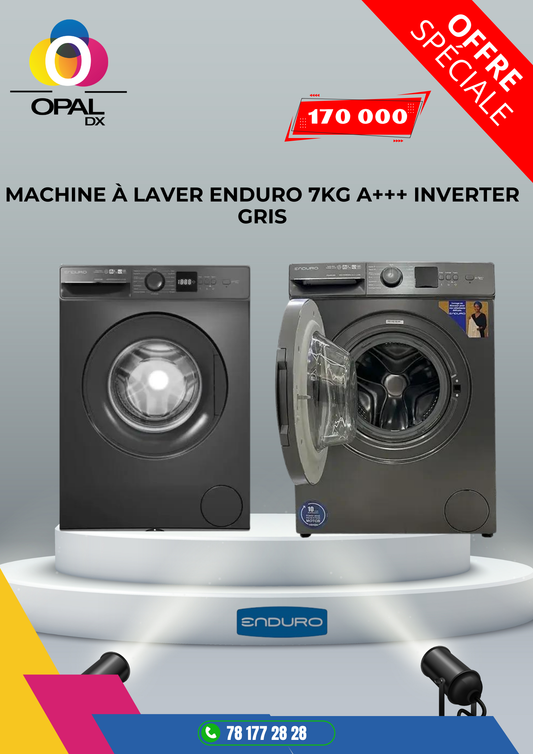 MACHINE À LAVER ENDURO 7KG A+++ INVERTER GRIS