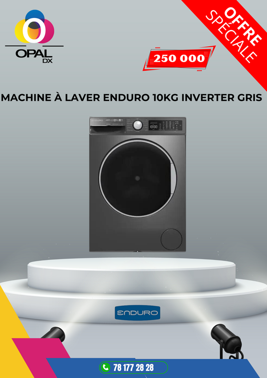 MACHINE À LAVER ENDURO 10KG INVERTER GRIS