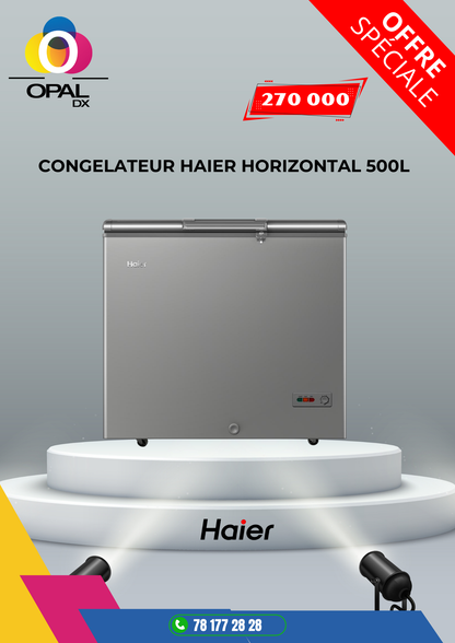 CONGÉLATEUR HAIER HORIZONTAL 500L INVERTER GRIS