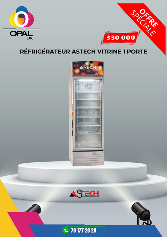 RÉFRIGÉRATEUR ASTECH VITRINE 1 PORTE 329LITRES
