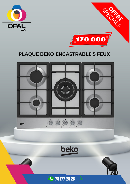 PLAQUE DE CUISSON BEKO ENCASTRABLE 5FEUX 90/60