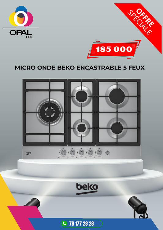PLAQUE BEKO ENCASTRABLE 5 FEUX