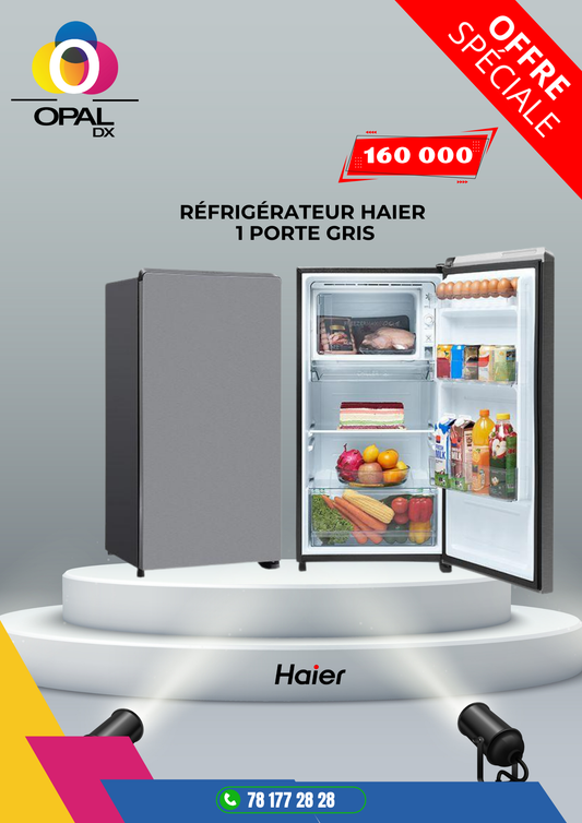 Réfrigérateur HAIER 1 porte gris 145LITRES