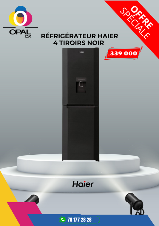 Réfrigérateur HAIER 4 tiroirs avec Fontaine 330LITRES