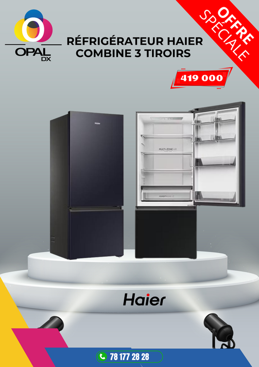 Réfrigérateur HAIER combiné 3 Tiroirs (460L)