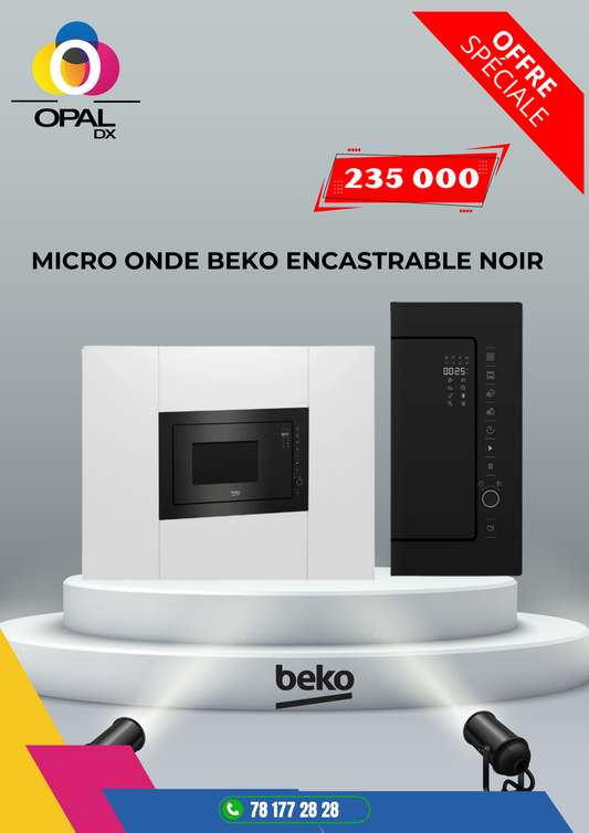 MICRO ONDE BEKO ENCASTRABLE NOIR 25LITRES